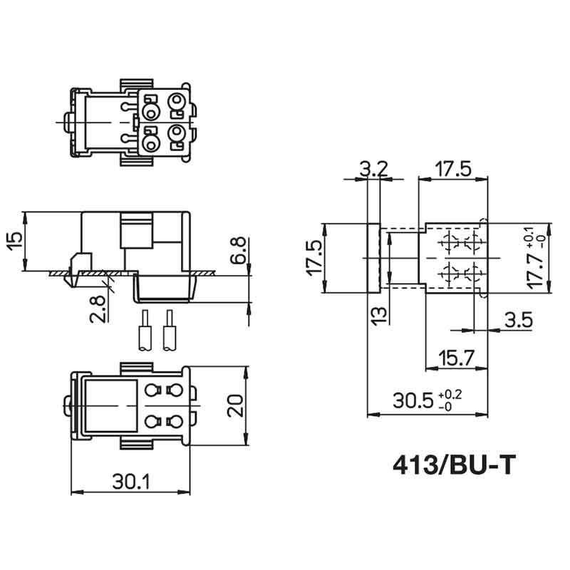 A105600413BUT Douille GR10Q 4 PINS