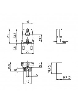 A1056000265TR Douille G5 T5 à pied à clipser 130°C