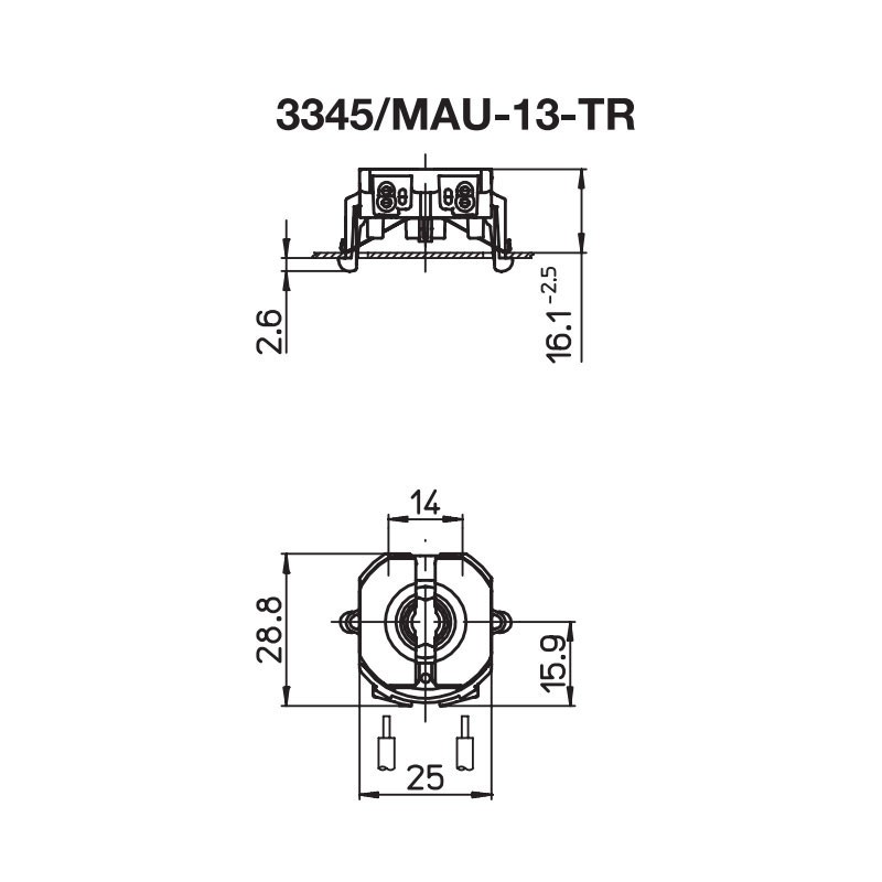 A105603345MAU Douille G13 T8 T12 à clipser 250v 2A (Avec ressort)