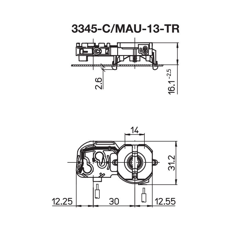 A10563345CMAU Douille G13 à clipser 250v 2A + support starter (Avec ressort)