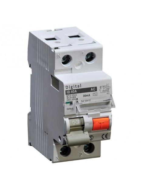 A991100003422 Interrupteur Différentiel 2x40A/30mA Type A Digital Electric