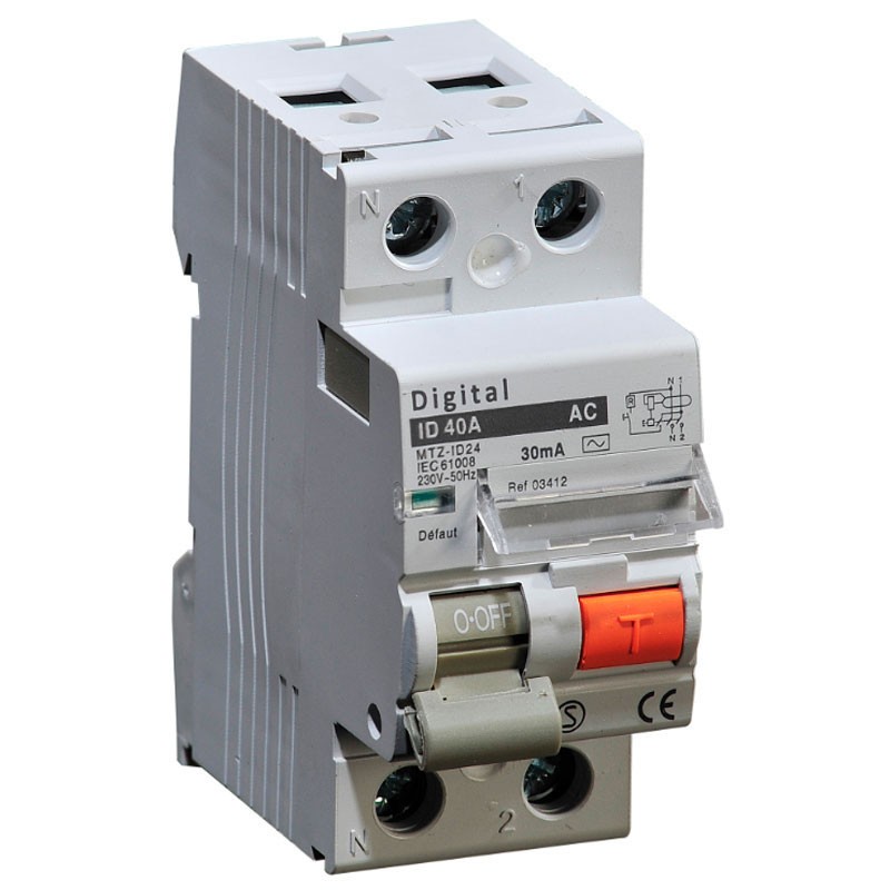 A991100003422 Interrupteur Différentiel 2x40A/30mA Type A Digital Electric