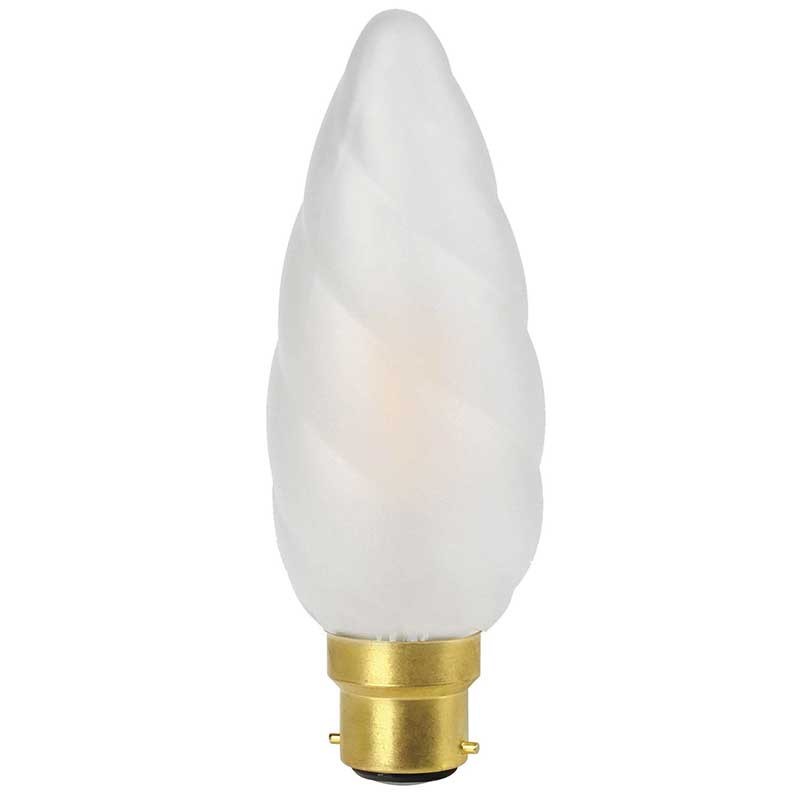 6031900713197 B22 Flamme Torsadée Géante LED Satinée Mat 4w 2700K F15 713197