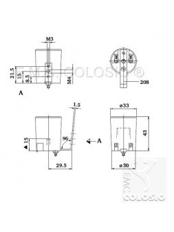 A10860000P05V Douille E14 Céramique 2A 250v 200°C avec équerre