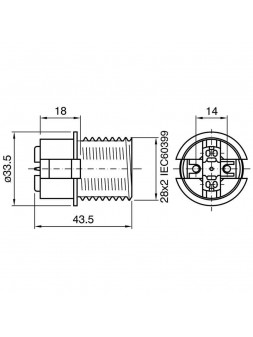 A137400262012 Chemise mi-filetée à douille E14 62S 180ºC blanc
