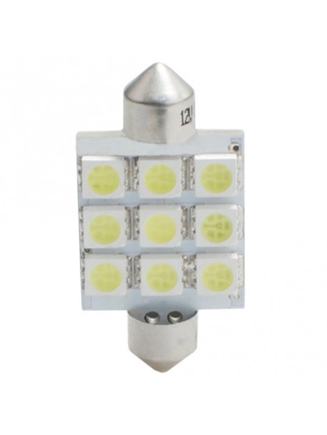 6468000509680 LED L059 C5W 41mm 9xSMD5050 12V Blanc (Polarisée)