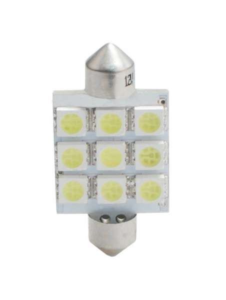 6468000509680 LED L059 C5W 41mm 9xSMD5050 12V Blanc (Polarisée)