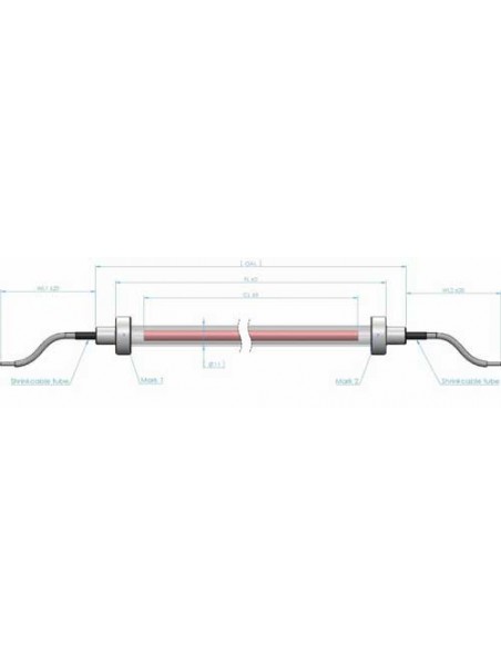 2698702DHK050 DHK Tube quartz Infrarouge 400w 230v 310mm DIRTECH