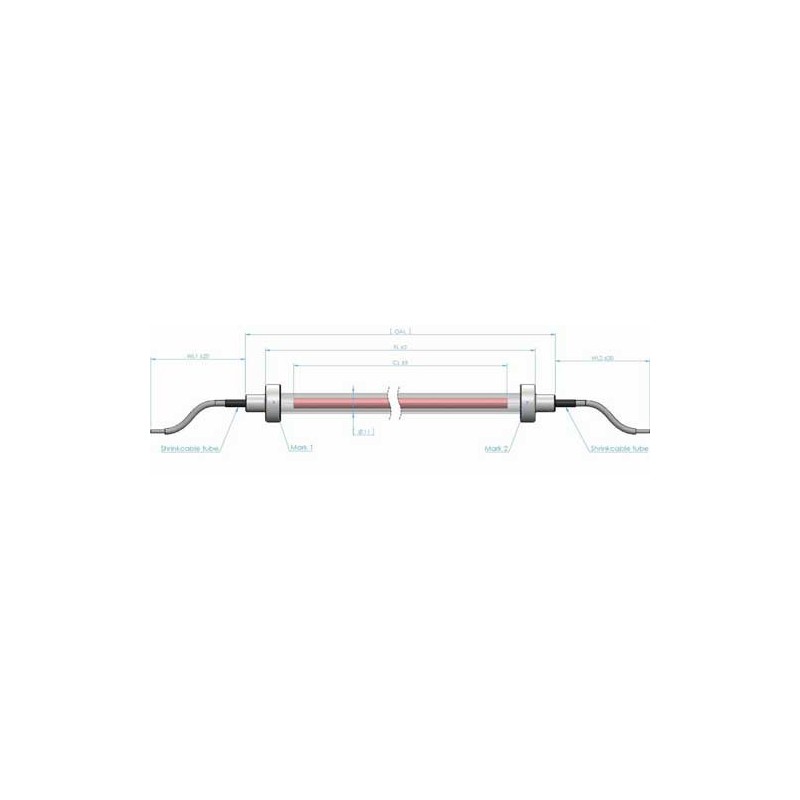 2698702DHK050 DHK Tube quartz Infrarouge 400w 230v 310mm DIRTECH