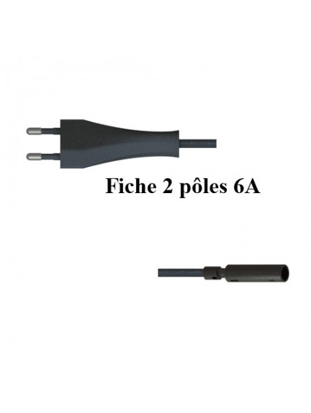 A067900090197 Câble Fiche 2P 6A 240v + fiche HV Plug&play Illuxtron