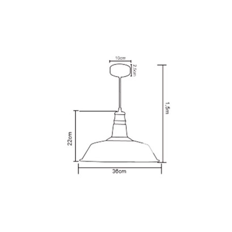 P092400988659 Suspension E27 Métal Rouge LAES (sans ampoule)