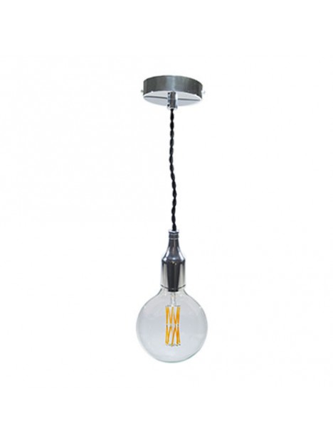 P092400988406 Suspension E27 alu Chromée 150cm LAES (sans ampoule)