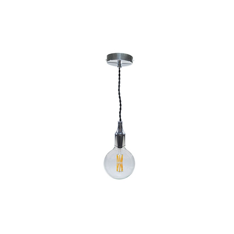 P092400988406 Suspension E27 alu Chromée 150cm LAES (sans ampoule)