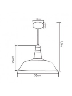 P092400988673 Suspension E27 Métal Vert LAES (sans ampoule)