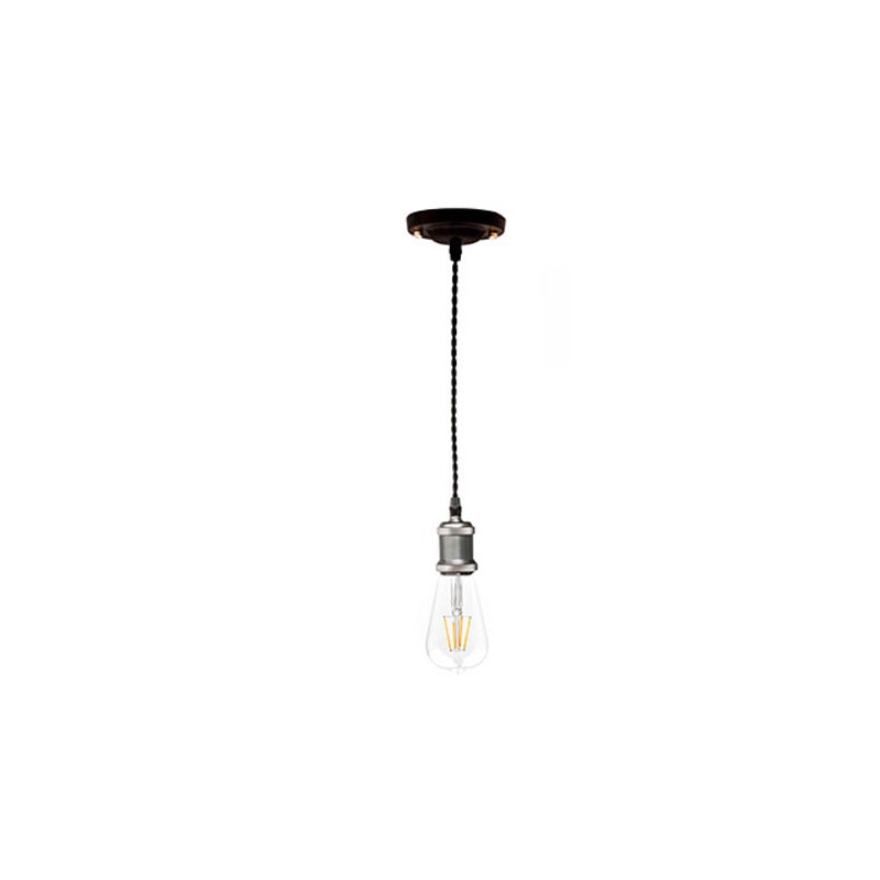 P092400987553 Suspension E27 Vintage Noir Gris 120cm LAES (sans ampoule)