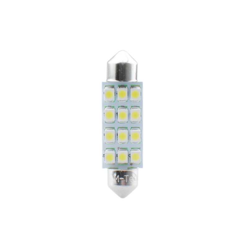 6468000501103 LED L030 C5W 41mm 12xSMD3528 12V Bleu (Polarisée)