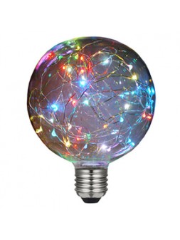 6122400988093 E27 globe Cosmos Multicolore 125 LED effet filament 1.4w 230v LAES