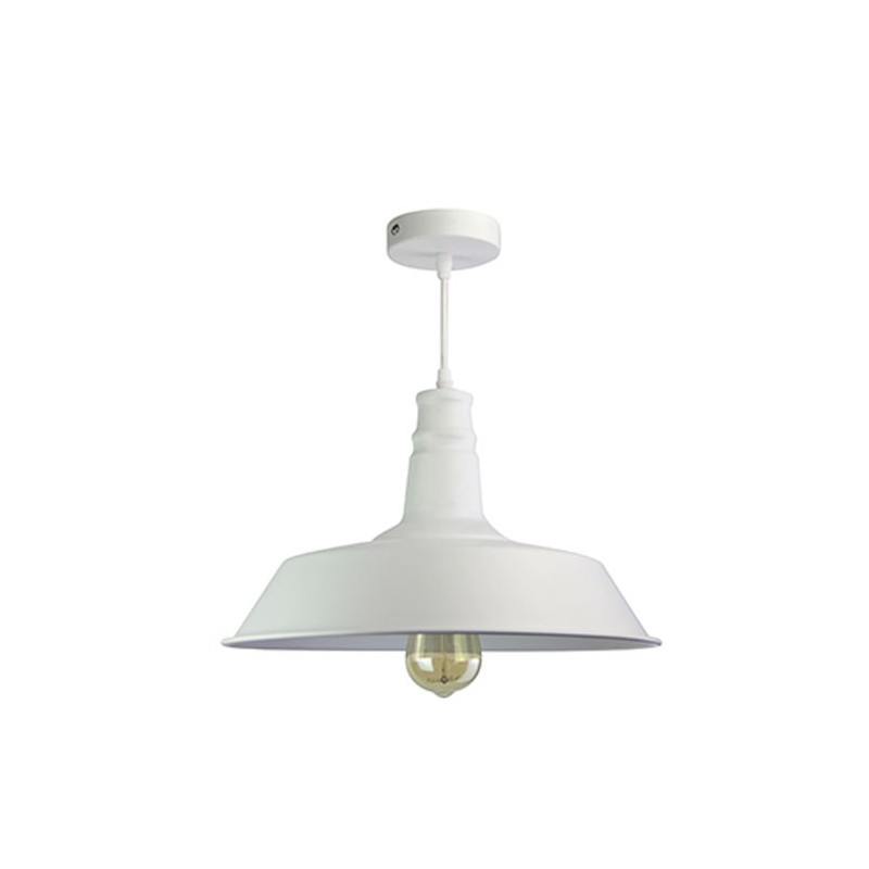 P092400988697 Suspension E27 Métal Blanc LAES (sans ampoule)