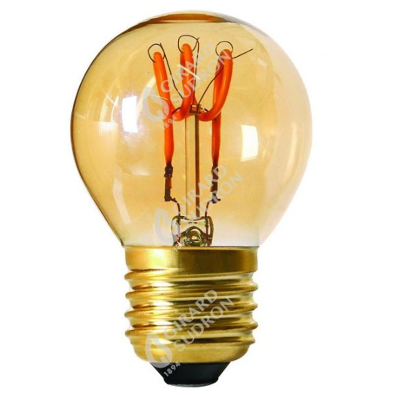 6021900166308 E27 Sphérique Loops Ambre LED 2W 2000K Girard Sudron