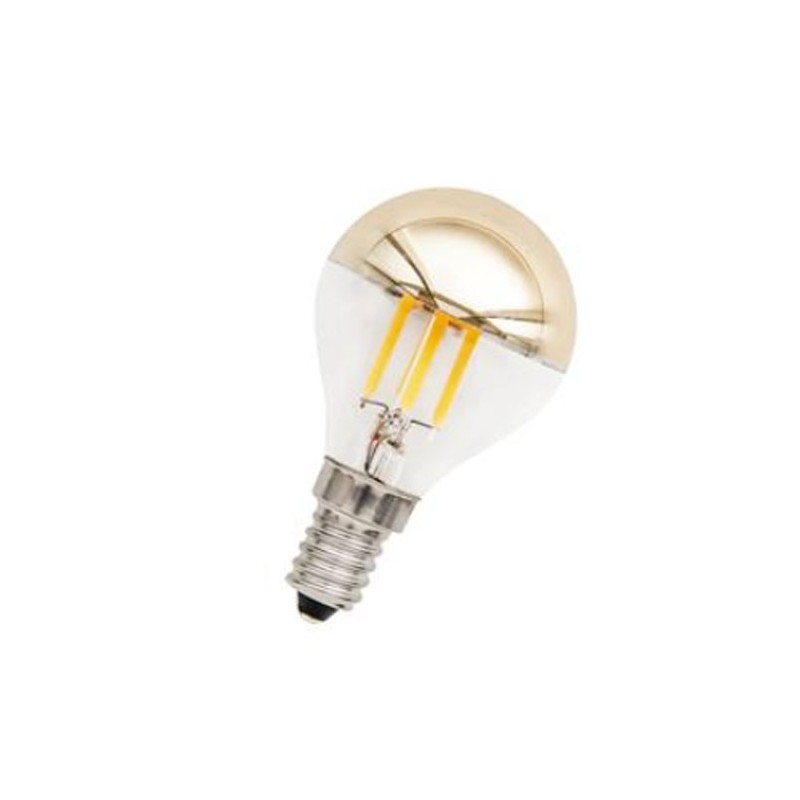 6020500372791 E14 Sphérique led effet filament 3w Claire Calotte Dorée Dimmable 230v