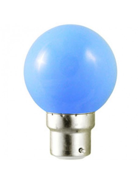 6020500340486 B22 LED Sphérique 1w Bleu 230v