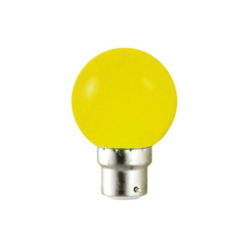 6020500340479 B22 LED Sphérique 1w Jaune 230v