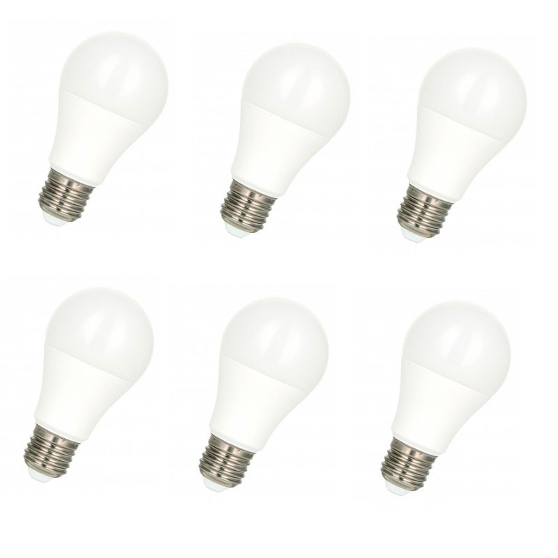 6010500427057 E27 Eco pack 6 Ampoules led standard 8w 4000K Opale 230v