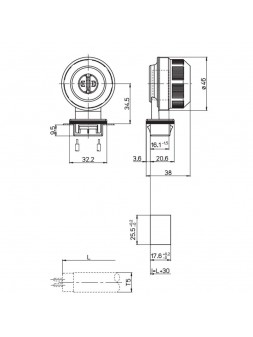 M225601780516 Douille complète étanche pour tube G5 16mm Transparent 1780