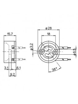 M134400234 Douille GU10 haute température 240°C fils 15cm