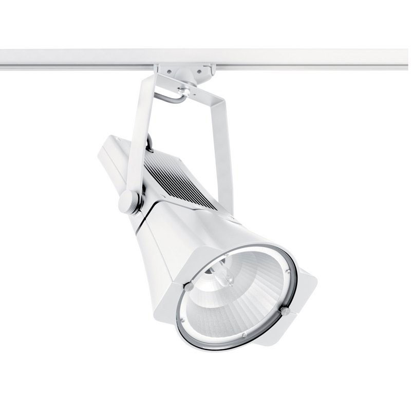 C080700042877 Spot projecteur à  décharge Orientable 150w 230v Alu blanc SPIKER MEDIUM sur rail 3 allumages
