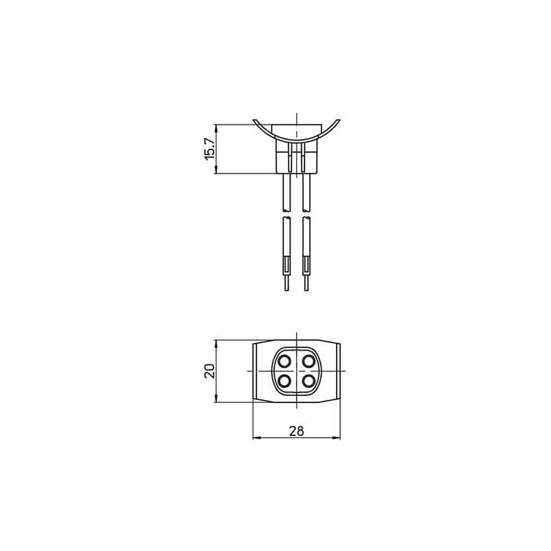 M107184D/FR Douille G10Q 4 Fils pour Circline