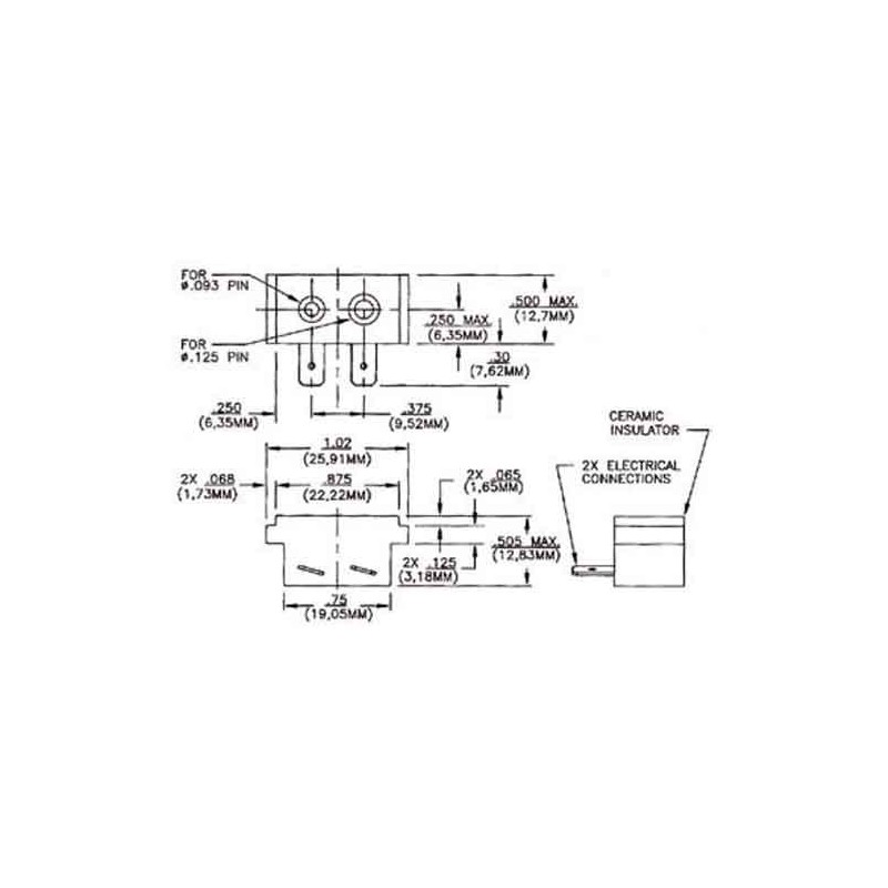 M105126972 Douille GY9,5 GZ9,5 300v 10A 1000w cosses 4,8mm