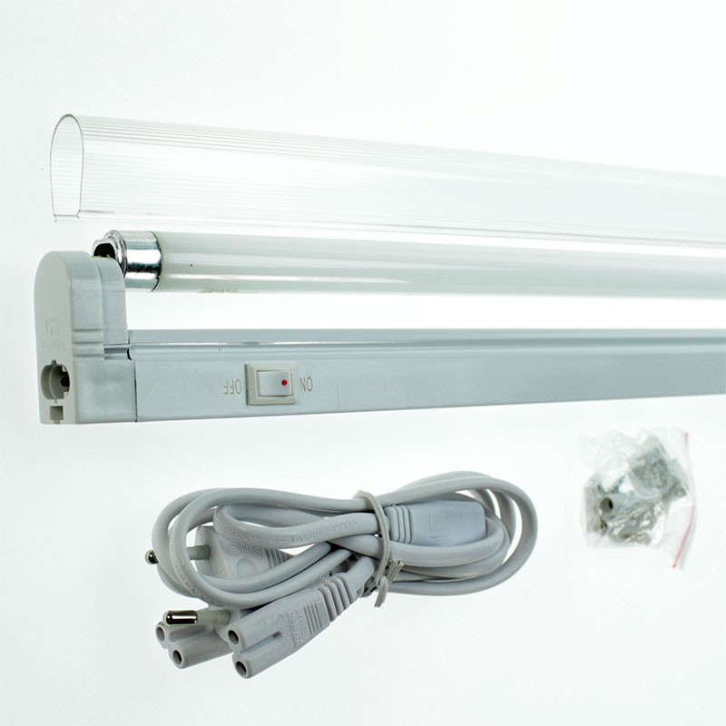 REGLIG114T5HF Réglette Minilight 14w /840 T5 230v +Diffuseur 22x42x593mm + Câble alimentation 2P 6A