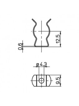 A235600036SVD Clip Chromé de fixation pour Tube ou Circline Diamètre 16mm