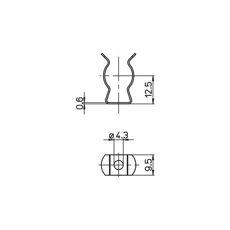 A235600036SVD Clip Chromé de fixation pour Tube ou Circline Diamètre 16mm