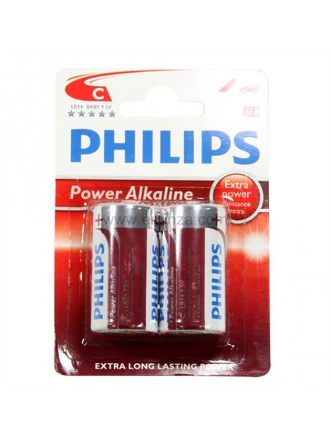 PIL14ALCB2 Blister de 2 piles LR14 Alcaline (type C) PHILIPS PIL14ALCB2 Blister de 2 piles LR14 Alcaline (type C) PHILIPS