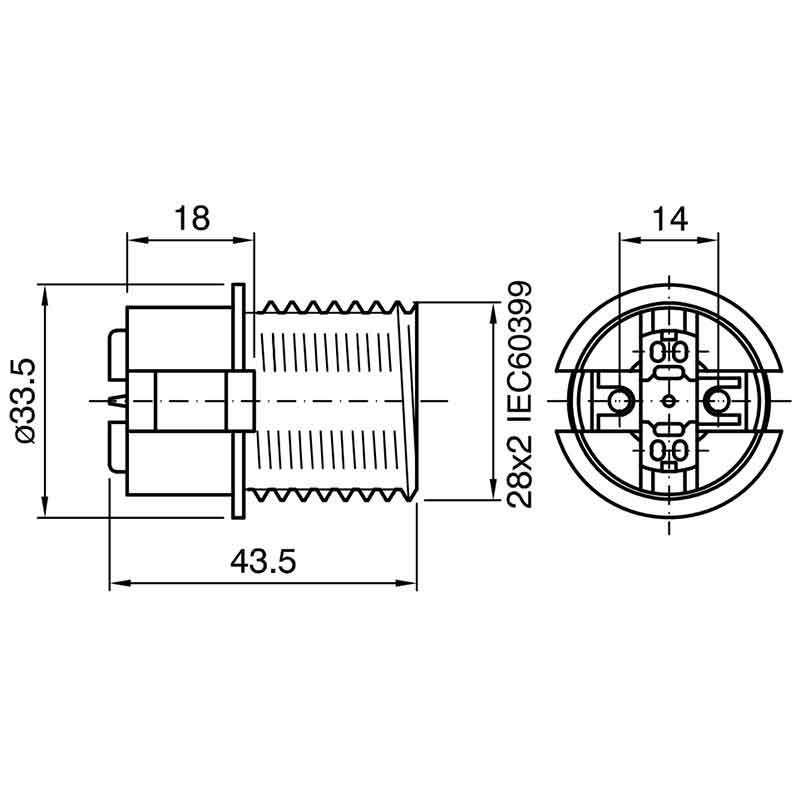 A1374E14BLANC Kit douille E14 Blanc Plastique