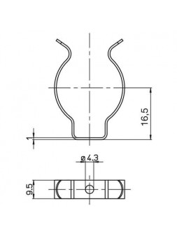 A235600037SVD Clip Chromé de fixation pour Tube ou Circline Diamètre 26mm /32mm