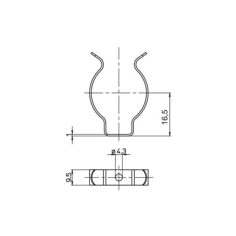 A235600037SVD Clip Chromé de fixation pour Tube ou Circline Diamètre 26mm /32mm