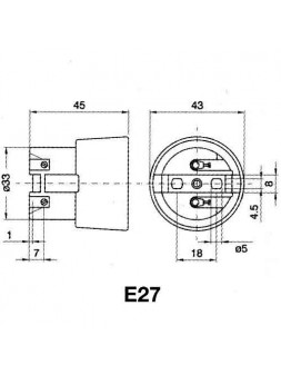 A107401550000 Douille E27 Céramique 2A 250v 210°C