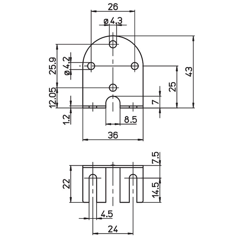 A2356000040AU Equerre de fixation 26/36