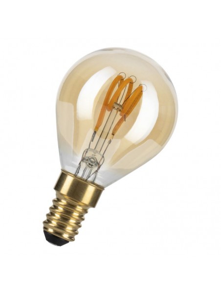 6020500143314 E14 Sphérique led 3W 2000K Or Dimmable Effet filament 240V Spiraled