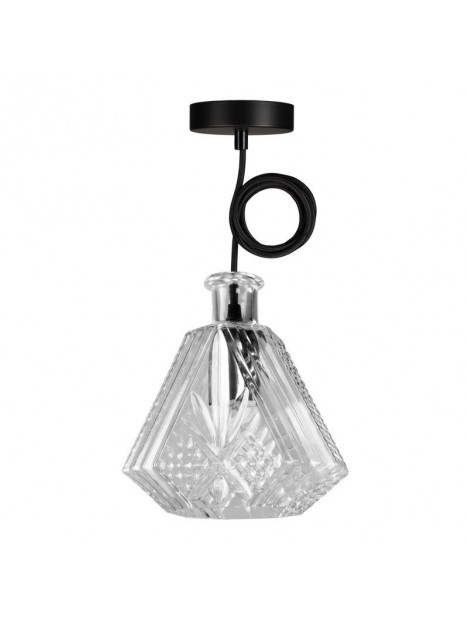 P090500142461 Suspension Crystal Jim E27 Verre Clair sur patère +1.5M de Câble (2x0.75mm²)