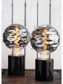 S070500424537 Lampe à poser Marbre Noir E27 90x100mm + cordon + inter 1,8 mètre