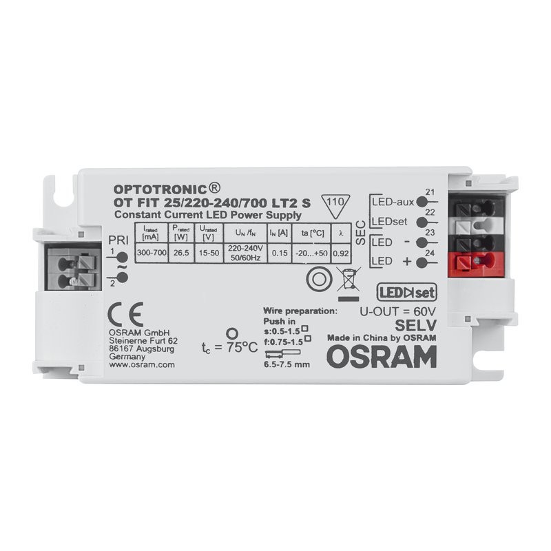 A140200957008 OT FIT 25/220-240/700 LT2 S VS20 OSRAM Driver pour luminaires et modules LED