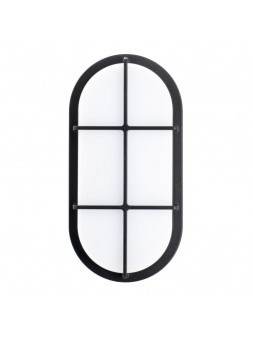 M010500140801 LED Hublot Slim 20W 4000K IK10 Ovale Noir