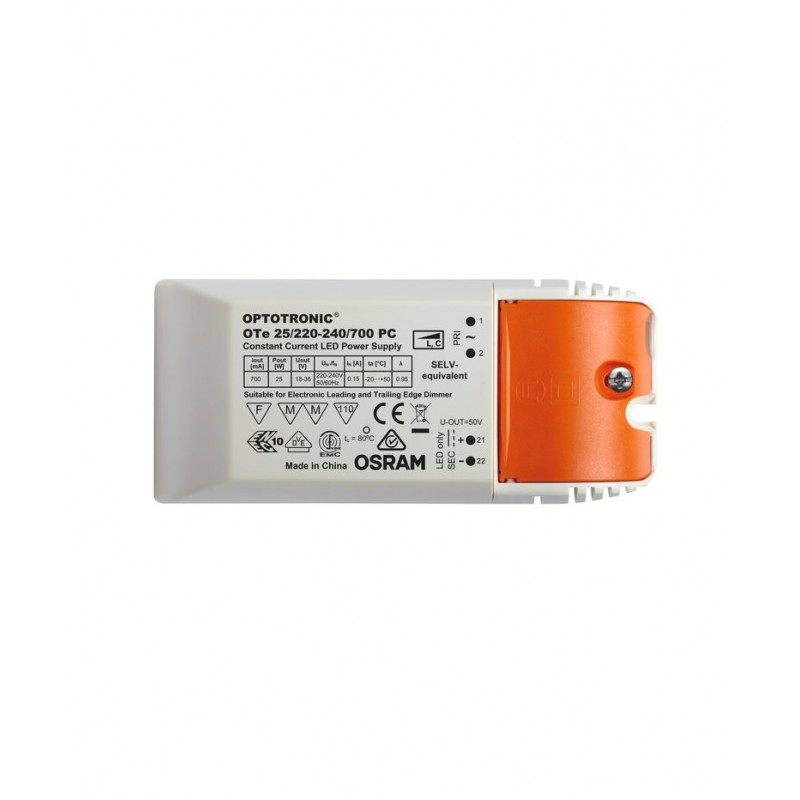 A140200105386 OTE 25/220-240/700 PC OSRAM Driver phase-cut pour luminaires et modules LED