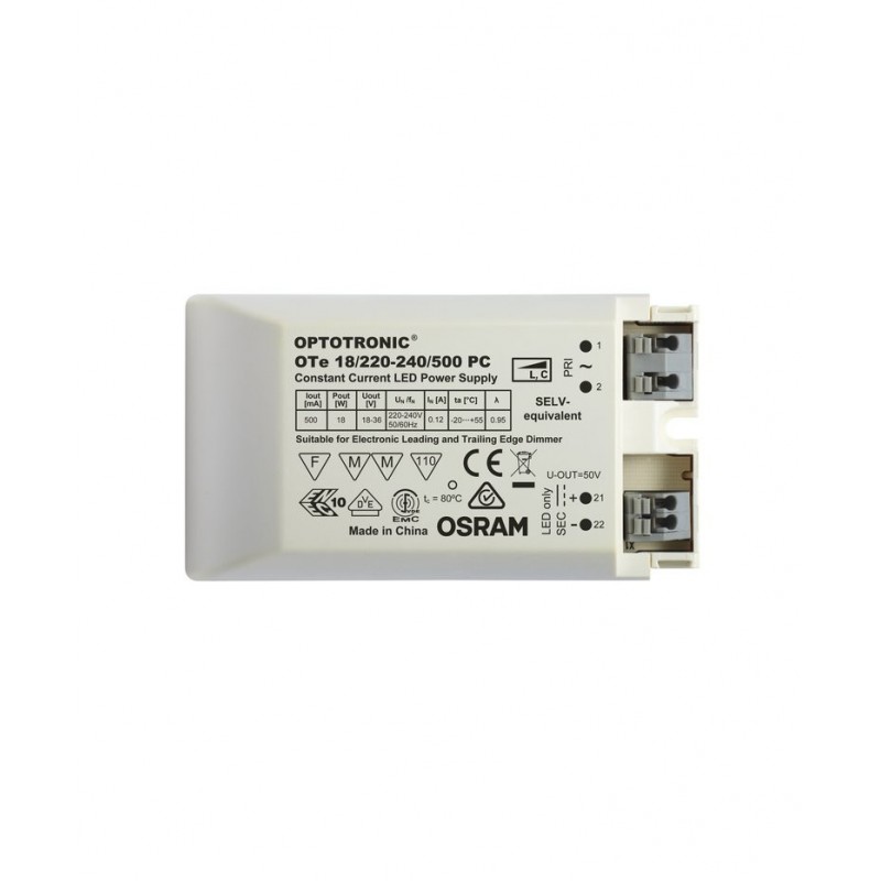 A140200105362 OTE 18/220-240/500 PC OSRAM Driver phase-cut pour luminaires et modules LED