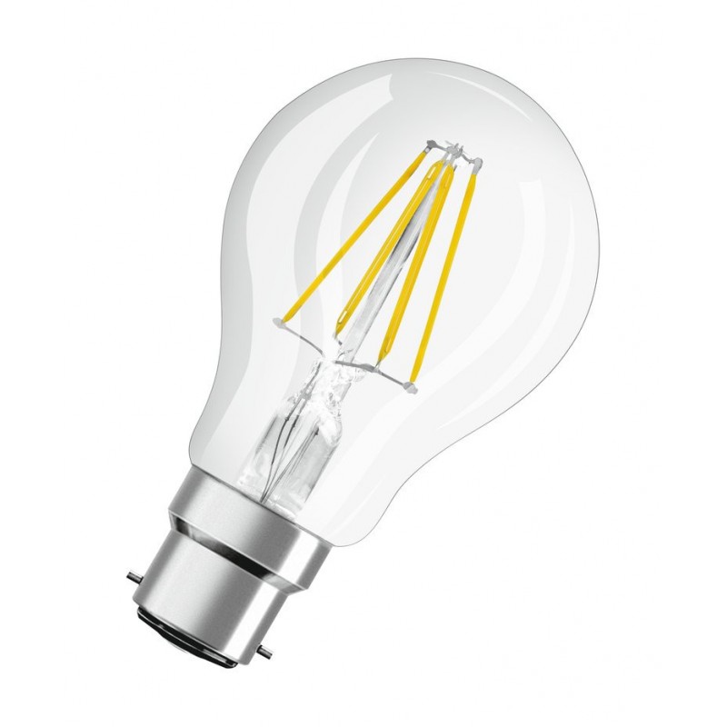 B22 Ampoule led standard Claire LED effet filament 6,5w 2700