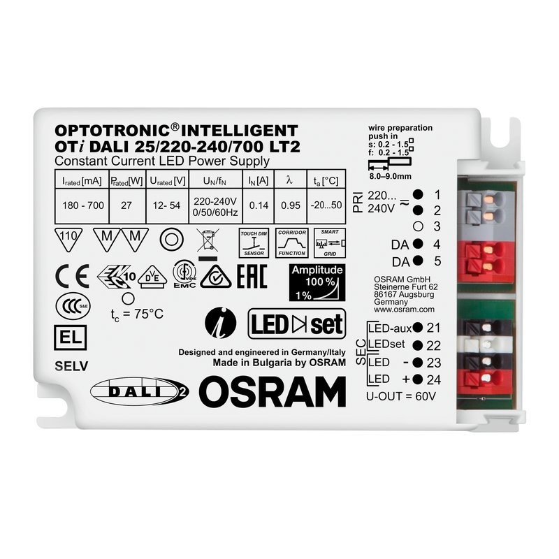 A140200488144 OTI DALI 25/220-240/700 LT2 DIM OSRAM Driver DALI pour luminaires et modules LED